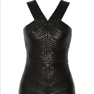 Balmain quilted leather mini dress